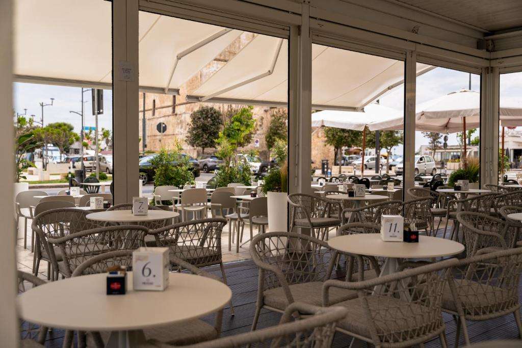 Terrace seating at Hotel Miramare